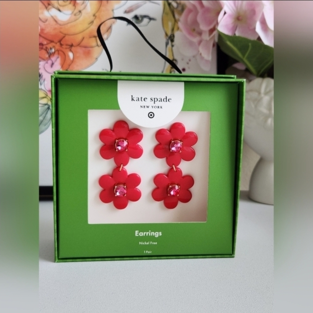 Kate Spade X Target Red Flower Earrings
